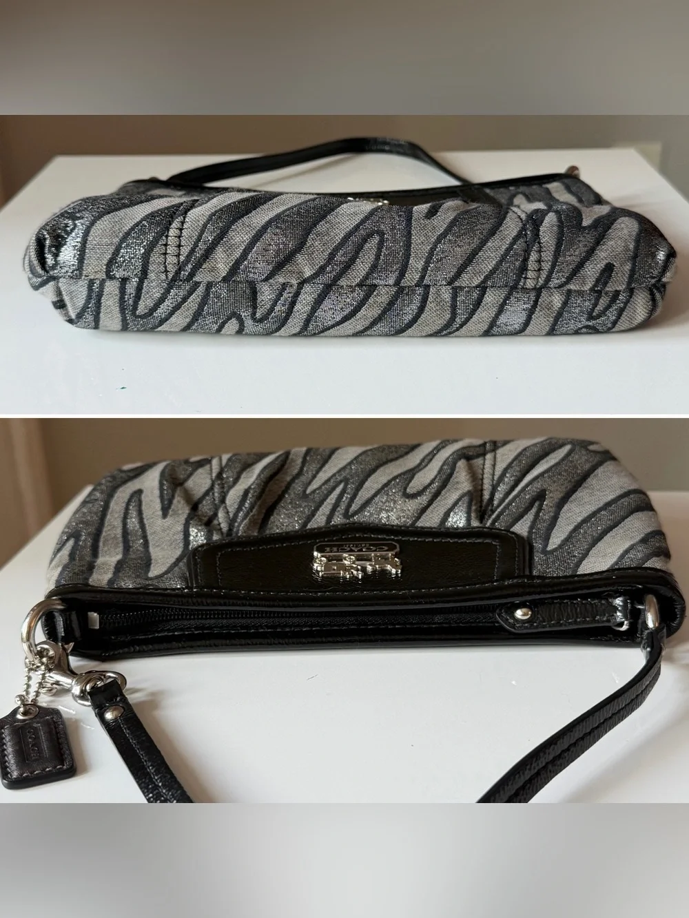 Coach Y2K Madison Zebra Print Convertible Shoulder Bag Wristlet Clutch